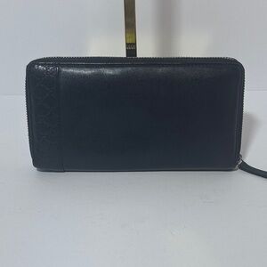 Navy Blue Gucci Zip-Around Wallet
